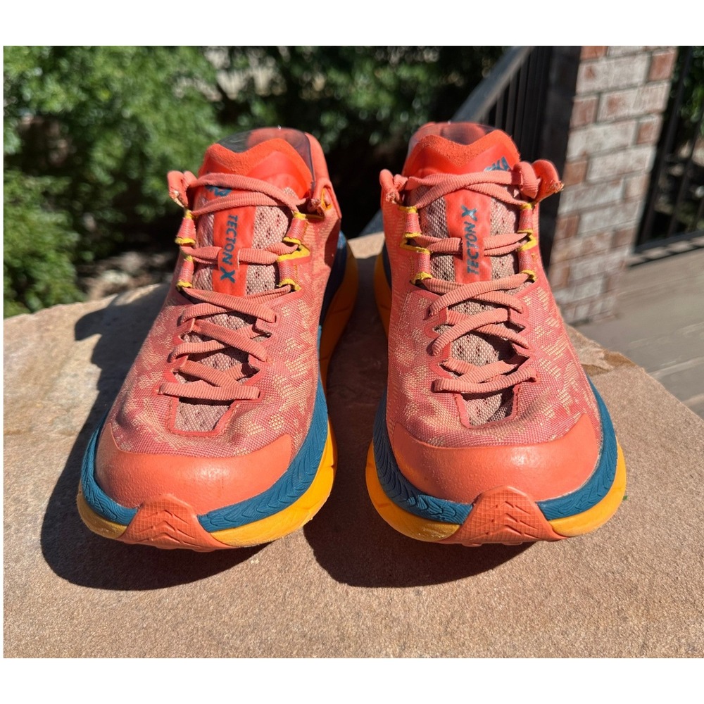 Hoka Tecton X Women Size 7.5 Orange Trail Running Shoes Carbon Plate Sneakers